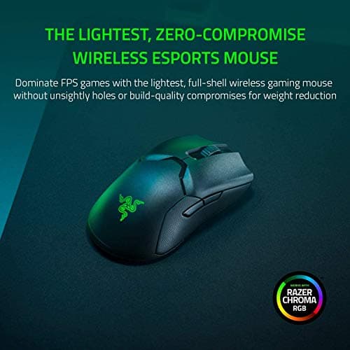 Razer Viper Ultimate Hyperspeed Lightest Wireless Gaming Mouse & RGB Charging Dock: Fastest Gaming Mouse Switch - 20K DPI Optical Sensor - Chroma Lighting - 8 Programmable Buttons - 70 Hr Battery image