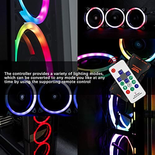 darkFlash Aurora DR12 PRO 120mm Black 20.34 CFM Addressable RGB 5-Pack image