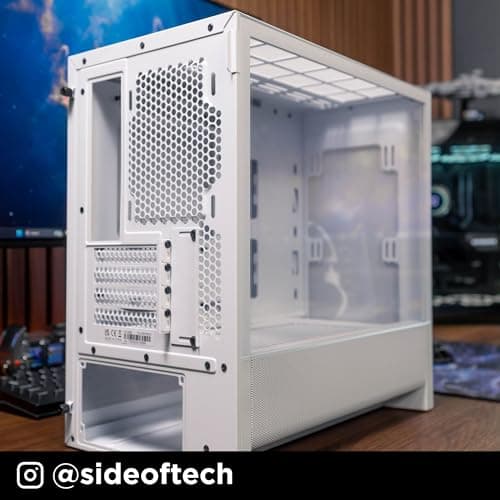 NZXT H3 Flow Micro ATX Mid Tower White Tempered Glass Side Panel and USB 3.2 Gen 2x2 Type-C USB 3.2 Gen 1 Type-A image