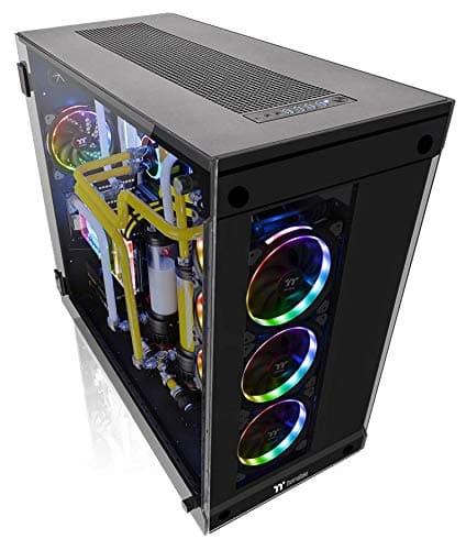 Thermaltake View 91 RGB PLUS Tempered Glass XL-ATX Vertical GPU Modular Black Gaming Super Tower Computer Case CA-1I9-00F1WN-00 image