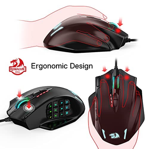 Redragon M908 IMPACT MMO Wired Optical Gaming Mouse image