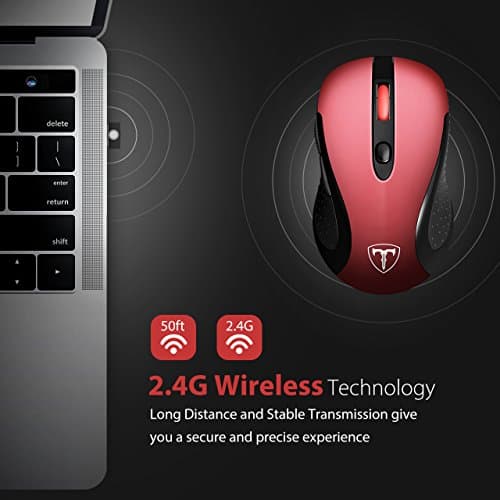 VicTsing Computer Wireless Mouse, 2.4G Portable USB Mouse Ergonomic Mouse- Fit Your Hand Nicely, 5 Adjustable DPI Levels, Page Down/Up Buttons, 20 Months Battery Life, Designed for PC, Desktop, Laptop image