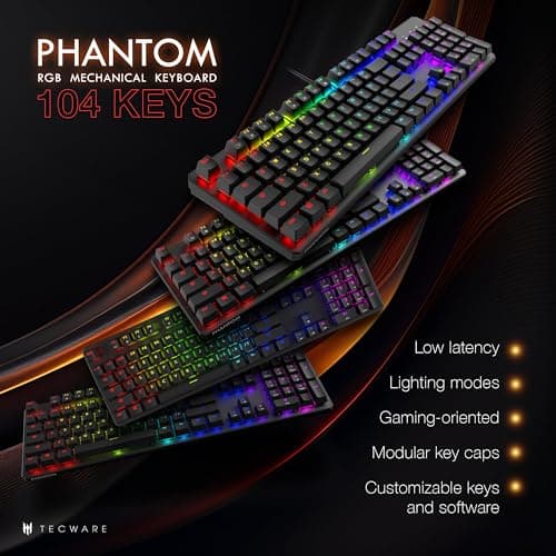 Tecware Phantom 104 RGB Wired Outemu Blue Mechanical Gaming Keyboard image