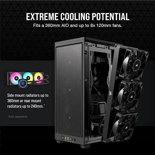 Corsair 2000D AIRFLOW Mini-ITX Tower Black Mesh Side Panel image