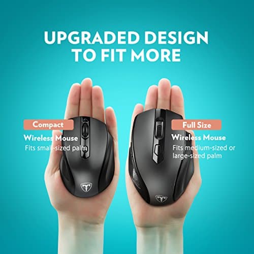 VicTsing Full Size Wireless Mouse with Nano USB Receiver, 5 Adjustable Cpi Levels, 6 Buttons for Notebook, PC, Laptop, Computer, MacBook-Black image
