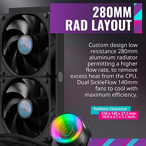 Cooler Master MasterLiquid ML280 Mirror Water 280mm Black image