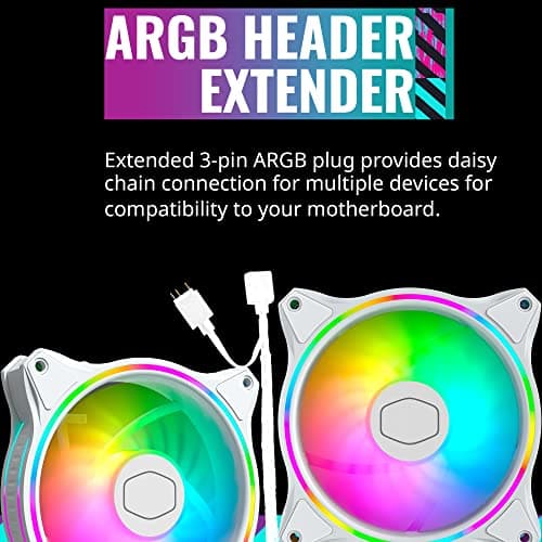 Cooler Master MasterFan MF Halo 120mm White Addressable RGB PWM 47.2 CFM image