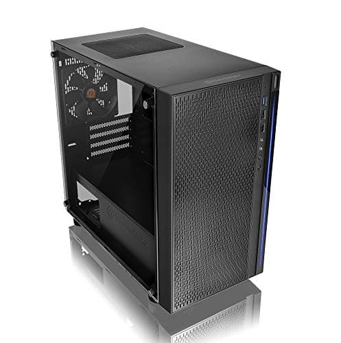 Thermaltake Versa H18 Micro ATX Mini Tower Black Tempered Glass Side Panel, USB 3.2 Gen 1 Type-A, USB 2.0 Type-A image