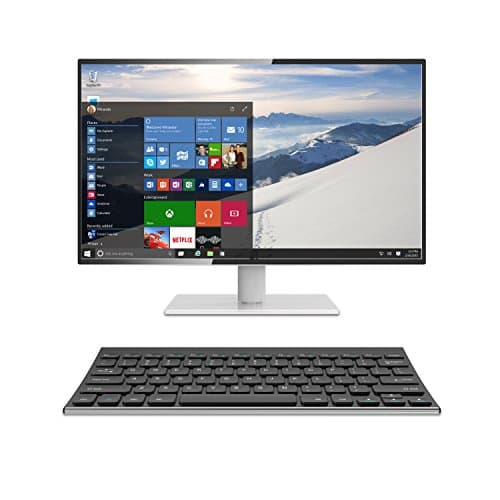 Arteck 2.4G Wireless Keyboard Stainless Steel Ultra Slim Keyboard for Computer/Desktop/PC/Laptop/Surface/Smart TV and Windows 10/8 / 7 / Vista/XP Built in Rechargeable Battery image