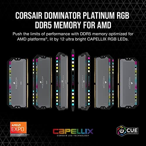 Corsair Dominator Platinum RGB Black DDR5-5600 CL40 64GB (2x32GB) image