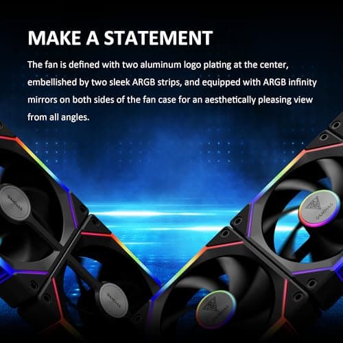 GAMDIAS AEOLUS P2 120mm Black Addressable RGB PWM 74.97 CFM 3-Pack image