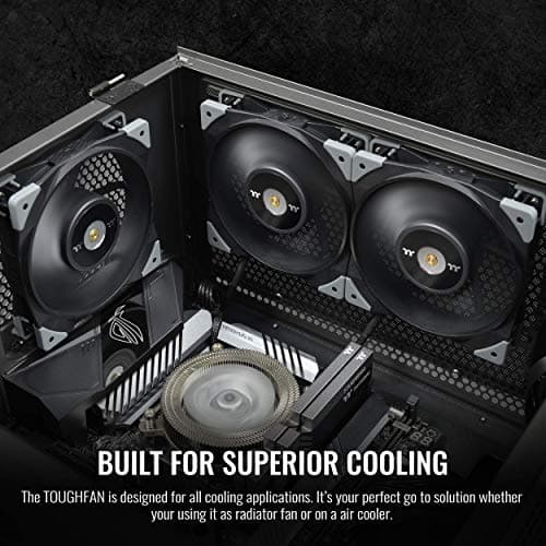 Thermaltake TOUGHFAN 120mm Black 58.35 CFM PWM 2-Pack image