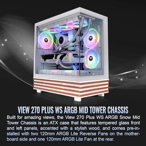  Thermaltake View 170 WS ARGB  Snow White (WOOD) image