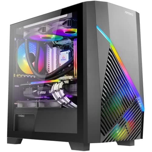 Antec Draco 10 Micro ATX Mini Tower Black Tempered Glass Side Panel, USB 3.2 Gen 1 Type-A image