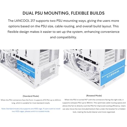 Lian Li LANCOOL 217 ATX Mid Tower Black / Brown with Tempered Glass Side Panel and USB 3.2 Gen 2 Type-C USB 3.2 Gen 1 Type-A image