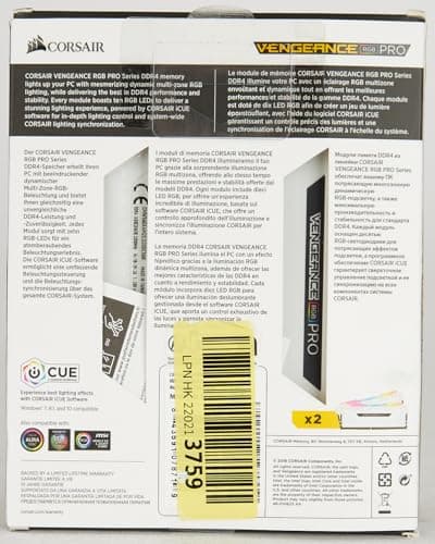 Corsair Vengeance RGB Pro White DDR4-3200 CL16 16GB (2x8GB) image