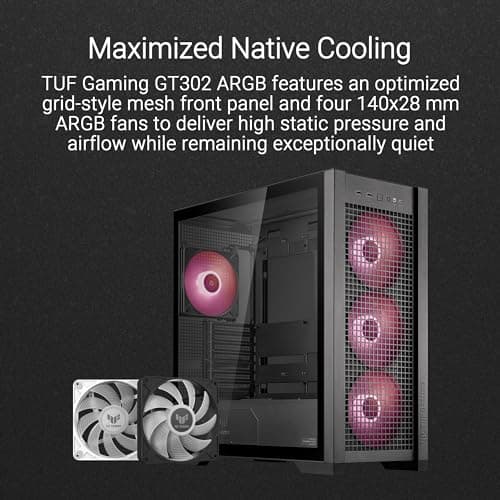 Asus TUF Gaming GT302 ATX Mid Tower Black ARGB Tempered Glass image