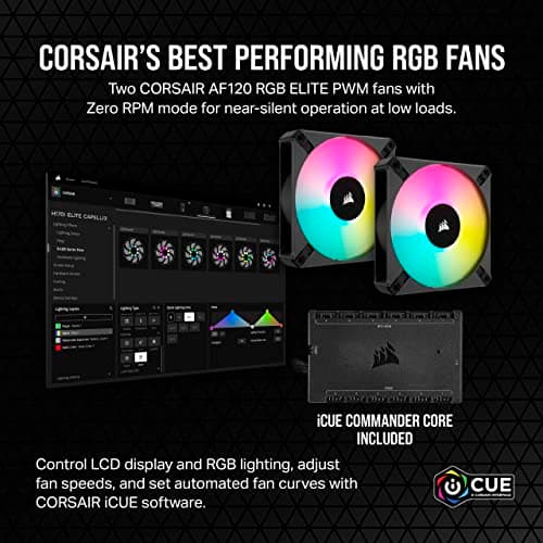 Corsair iCUE H100i ELITE LCD XT Water 240mm Black image