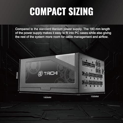 ASRock Taichi TC-1300T Black / Silver 1300W Fully Modular 80+ Titanium Certified ATX image