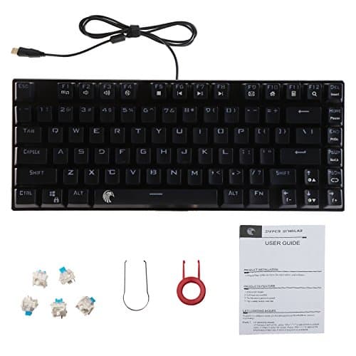E-Element Z-88 RGB 60% Mechanical Gaming Keyboard, Red Switch, LED Backlit, Water Resistant, Compact 81 Keys Anti-Ghosting for Mac PC, Black image