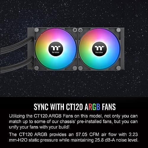 Thermaltake TH240 V2 ARGB Sync Water 240mm 57.05 CFM Black image