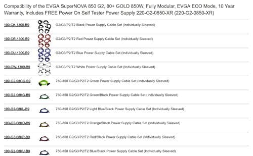 EVGA SuperNOVA 850 G2 ATX 850W 80+ Gold Certified Fully Modular image