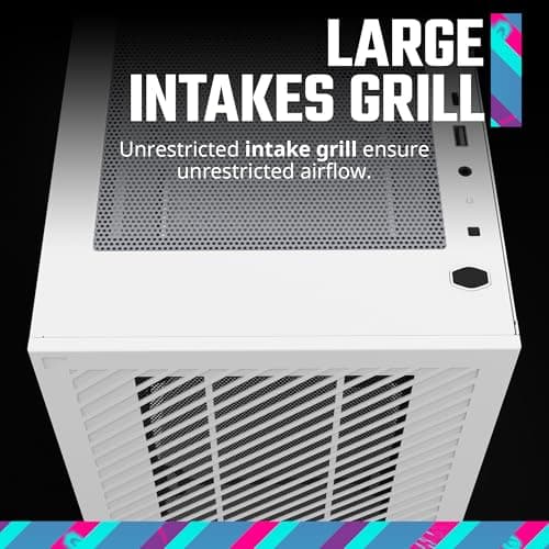 Cooler Master Elite 301 Lite MicroATX Mini Tower White Tempered Glass Side Panel image