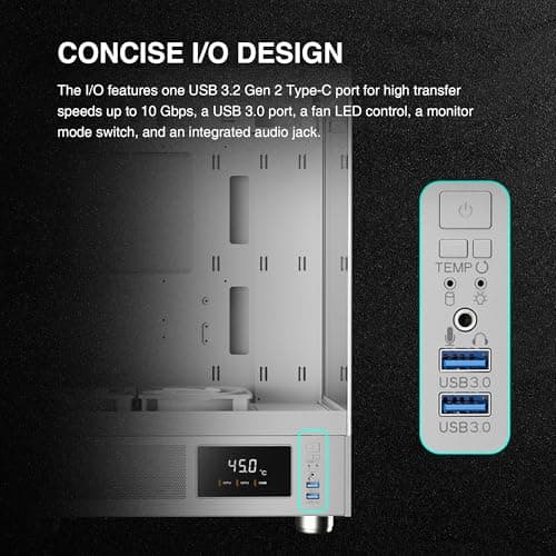 GAMDIAS ATLAS E1 ATX Mid Tower White with Tempered Glass Side Panel and USB 3.2 Gen 1 Type-A Front Panel image