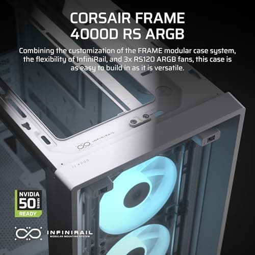 Corsair FRAME 4000D RS ARGB Modular Mid-Tower PC Case - White image