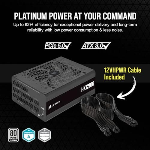 Corsair HX1200i (2024) ATX 1200W Fully Modular 80+ Platinum Certified image