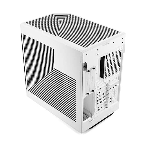 HYTE Y60 Modern Aesthetic Dual Chamber Panoramic Tempered Glass Mid-Tower ATX Computer Gaming Case with PCIe 4.0 Riser Cable Included, Snow White image