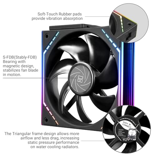 Thermalright TL-M12Q 120mm Black Addressable RGB PWM 68.9 CFM 1-Pack image