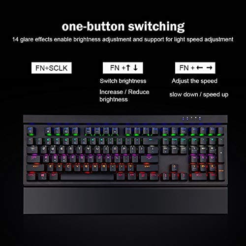 BestOff MK15 Gaming Set, Blue Switch Mechanical Gaming Keyboard, 4 adjustable High DPI Gaming Mouse, All-Metal Panel Spill-Resistant Keyboard with Ergonomic holder, Anti ghosting Keyboard for PC Gamer image