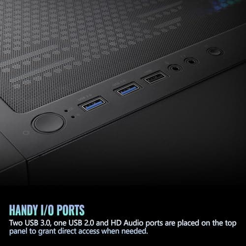 Thermaltake Versa H16 ARGB Micro ATX Mini Tower Black with Tempered Glass Side Panel and USB 3.2 Gen 1 Type-A, USB 2.0 Type-A image