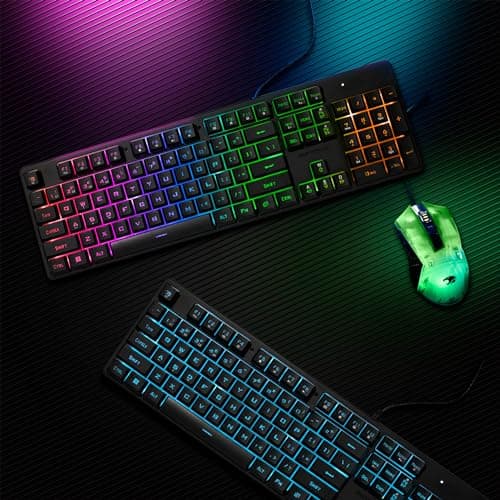 iBuypower Chimera KM7 RGB RGB Wired Gaming Keyboard With Optical Mouse image
