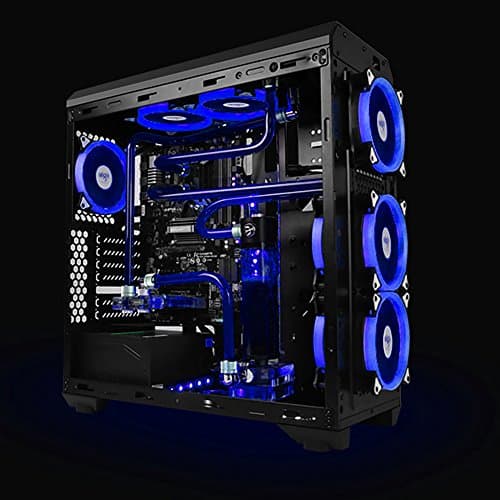 Aigo Halo LED Ring Fan 140mm 14cm Case Fan Silent Sleeve Bearing PC CPU Cooling Neon Quite Clear Case Fan Mod 4 Pin/3 Pin for Computer Cases CPU Coolers and Radiators (140mm, White) image