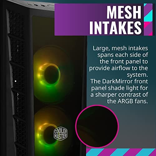 Cooler Master MasterBox MB320L ARGB MicroATX Mini Tower Black with Tempered Glass Side Panel and USB 3.2 Gen 1 Type-A Front Panel image