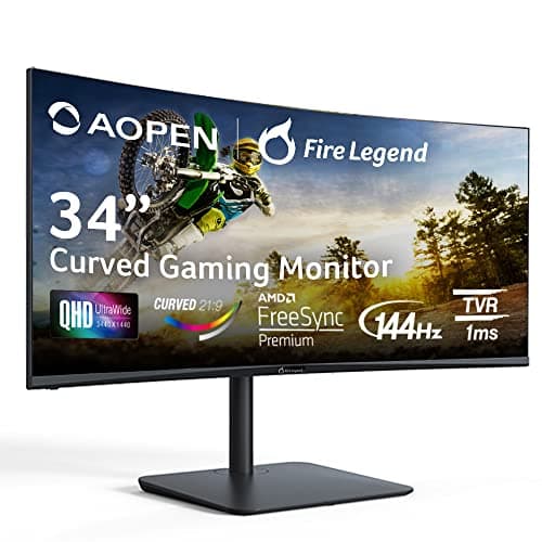 Acer AOPEN 34HC5CUR Pbmiiphx 34" 3440x1440 144Hz VA Curved Monitor main image