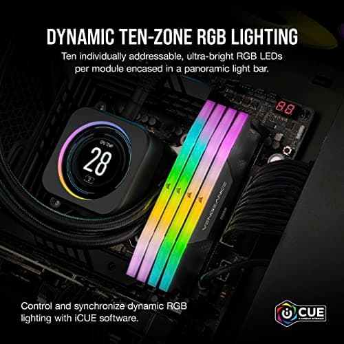 Corsair Vengeance RGB Black / Gray DDR5-6200 CL32 64GB (4x16GB) image