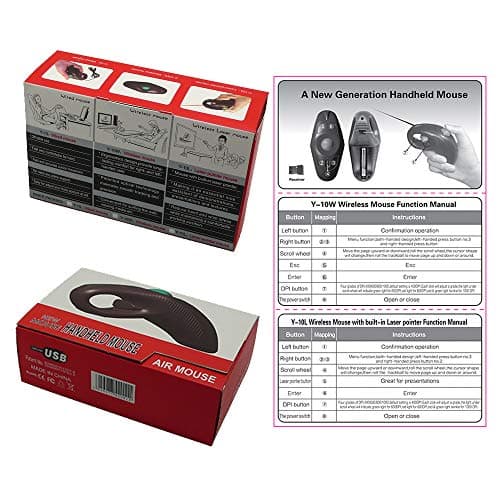 Wireless Ergonomic Handheld Trackball Mouse with Laser Pointer Left Handed Right Handed DPI Adjustable for Laptop Desktop PC Computer image