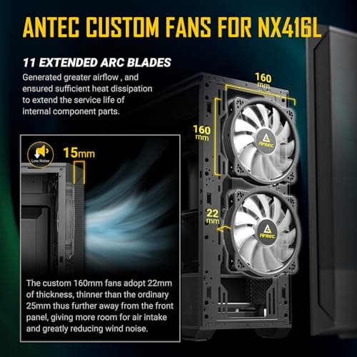 Antec NX416L ATX Mid Tower White Tempered Glass Side Panel image