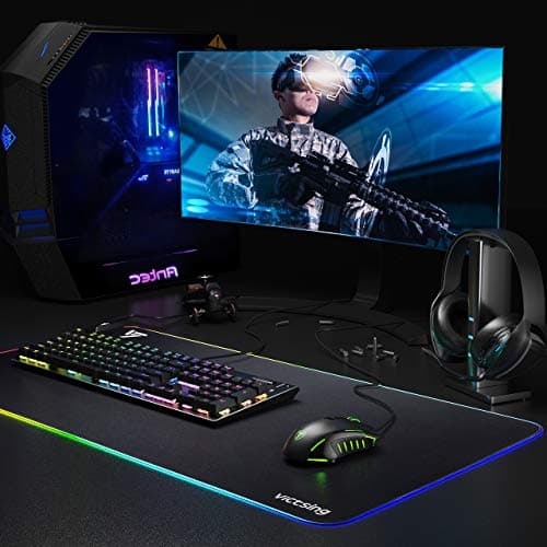 PICTEK Gaming Mouse Wired [7200 DPI] [Programmable] [Breathing Light] Ergonomic Game USB Computer Mice RGB Gamer Desktop Laptop PC Gaming Mouse, 7 Buttons for Windows 7/8/10/XP Vista Linux, Black image