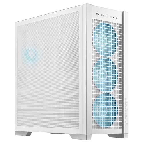 Asus TUF Gaming GT302 ARGB ATX Mid Tower White Tempered Glass Side Panel, ARGB image