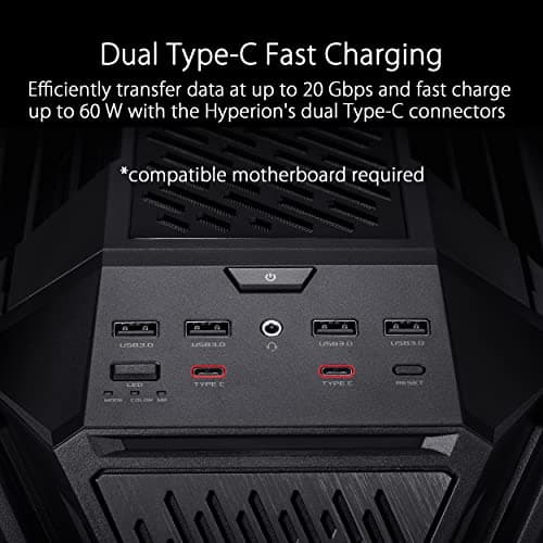 ASUS ROG Hyperion GR701 Tempered Glass eATX Full Tower Computer Case - Black image