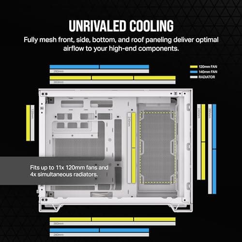 Corsair 2500D Airflow Micro ATX Mini Tower White Tempered Glass Side Panel image