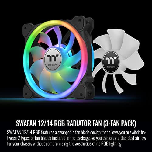Thermaltake SWAFAN 12 120mm RGB 54.85 CFM Black 3-Pack image