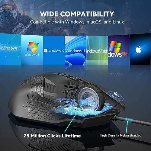 TeckNet M268-Black Wired Optical Mouse image