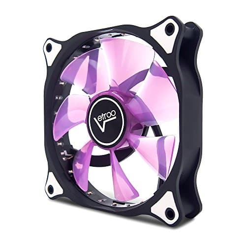 Vetroo 120mm Purple 15-LEDs Cooling Fan for Computer PC Cases, CPU Coolers and Radiators image