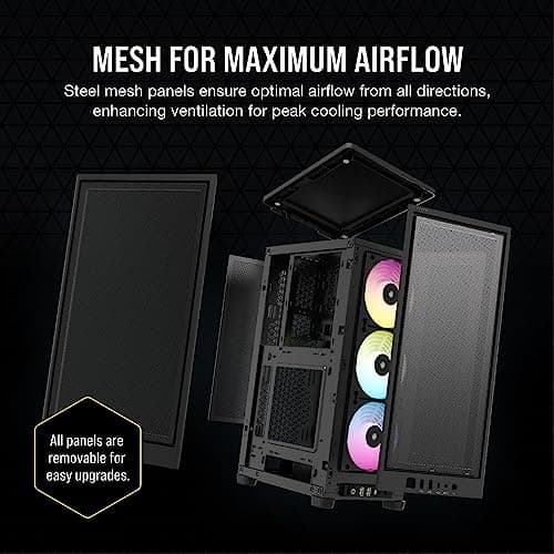 Corsair 2000D RGB AIRFLOW Mini-ITX Tower Black Mesh Side Panel, USB 3.2 Gen 2 Type-C, USB 3.2 Gen 1 Type-A image