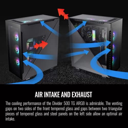 Thermaltake Divider 500 ATX Mid Tower Black TG ARGB, Tempered Glass Side Panel image